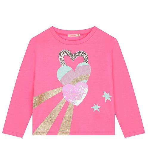 Billieblush Billieblush Bluse - Pink/Hjerter/Glitter