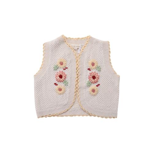 Louise Misha Sylna Strikket Vest Til Baby Cremefarvet |  | 12 months