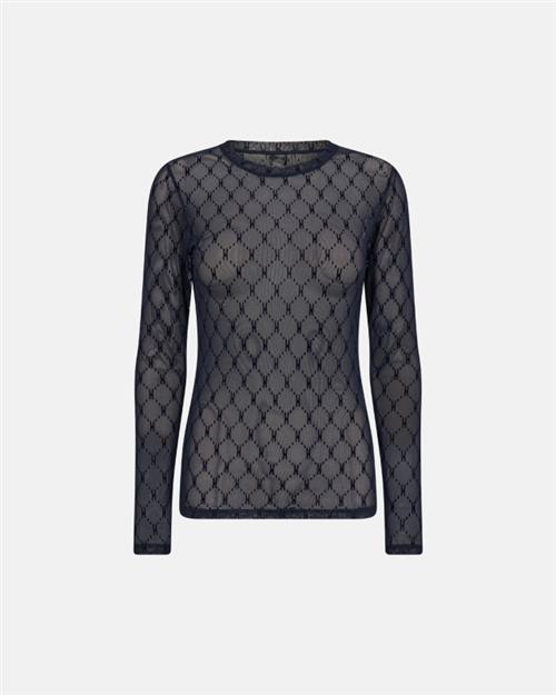 Bluse "Mesh" | Polyamid | Navy