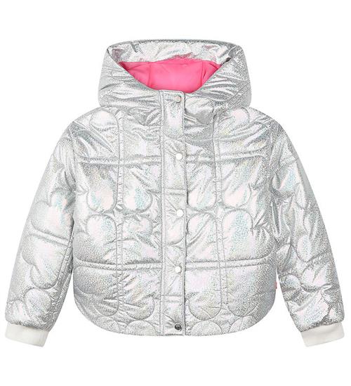 Se Billieblush Billieblush Dynejakke - Puffer - Hvid Metallised ved KidsWorld