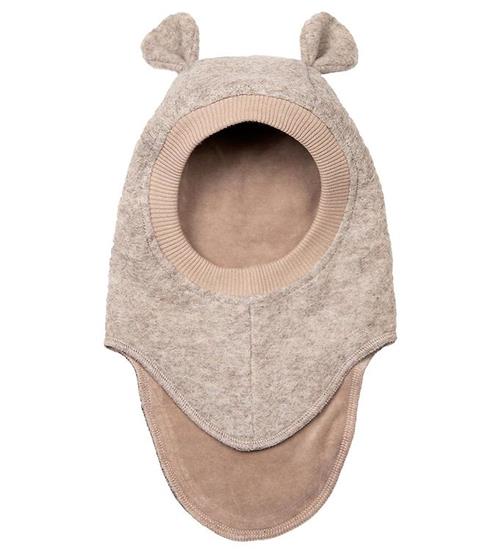 Se Huttelihut Huttelihut Elefanthue - Uld/Bomuld - 2-lags - Plys - Camel Melan ved KidsWorld