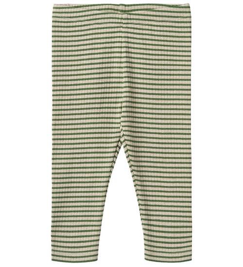 Se Wheat Leggings - Rib - Jules - Elm Green Stripe ved KidsWorld