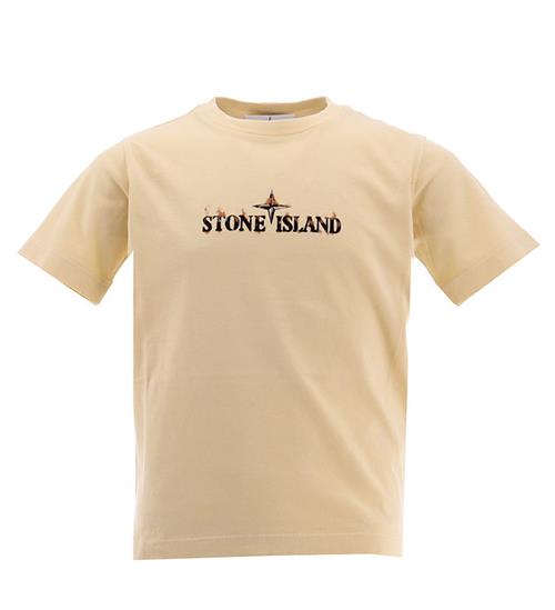 Stone Island Stone Island T-shirt - Natural Beige m. Sort