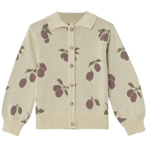 garbo&friends Intarsia Cardigan Prune Beige | Beige | 110/116 cm