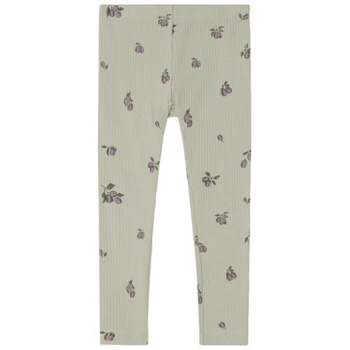 garbo&friends Mønstrete Ribbede Leggings Prune Green | Grønn | 98/104 cm