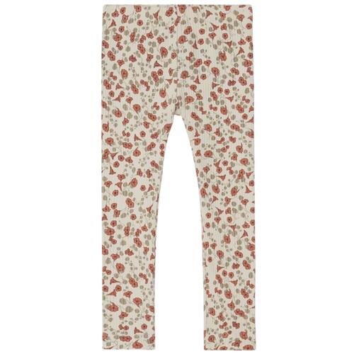 Se garbo&friends Mønstrete Ribbede Leggings Royal Cress | Rød | 110/116 cm ved Babyshop