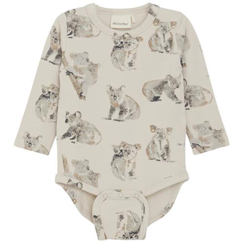 Minymo Mønstret Babybody Moonbeam | Grå | 80 cm