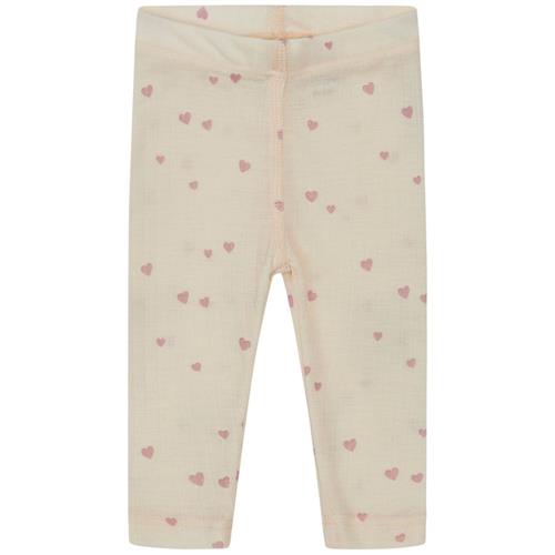 Se Hust&Claire Locel Mønstrete Leggings Ecru | Beige | 68 cm ved Babyshop