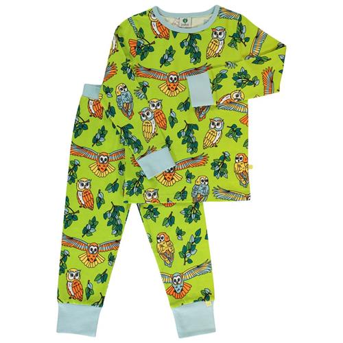 Se Småfolk Nightwear with owls  Pear Green | Grønn | 4-5 years ved Babyshop