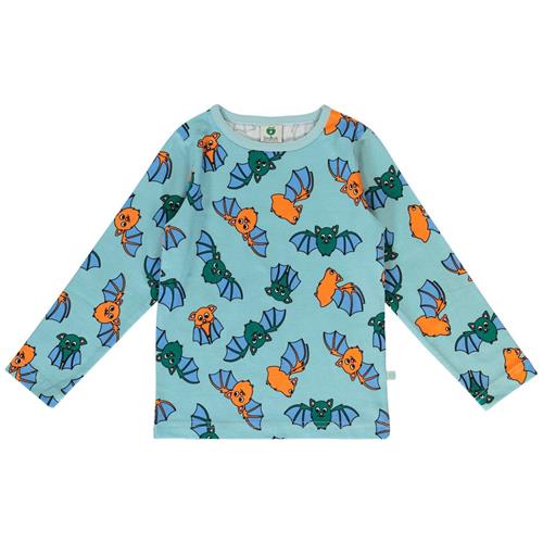 Se Småfolk Long-sleeved top with bats  Stratosphere | Blå | 3-4 years ved Babyshop