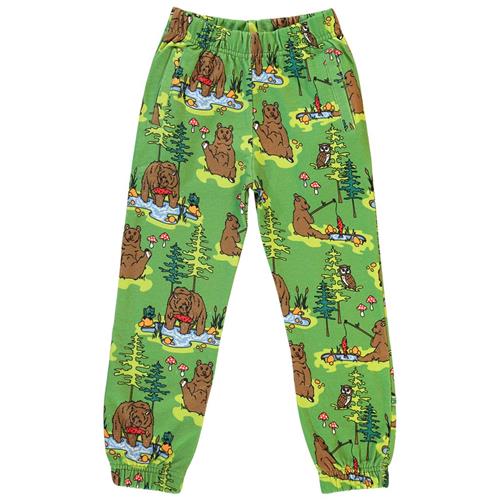 Se Småfolk Sweatpants with bears  Moss Green | Grønn | 2-3 years ved Babyshop