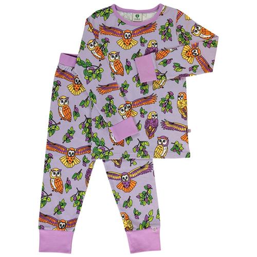 Se Småfolk Nightwear with owls  Orchid Petal | Lilla | 1-2 years ved Babyshop