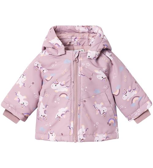 Se Name It Dynejakke - NbdMaxi - Mauve Shadows/Unicorn ved KidsWorld