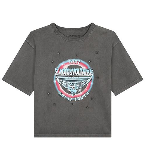 Se Zadig & Voltaire T-shirt - Sort m. Print ved KidsWorld