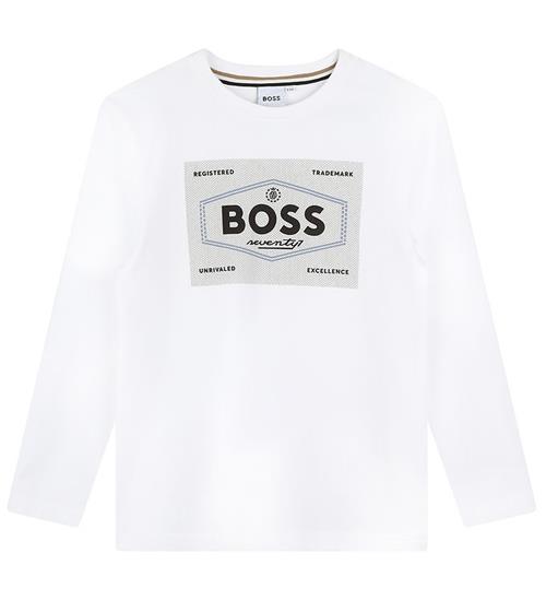 Se BOSS Bluse - Hvid m. Sort ved KidsWorld