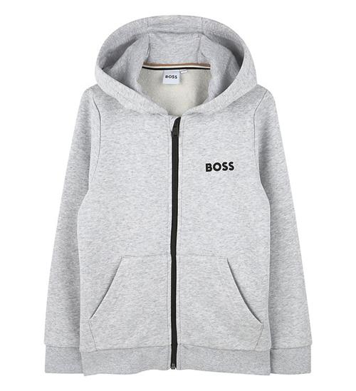 Se BOSS BOSS Cardigan - GrÃ¥meleret m. Sort ved KidsWorld