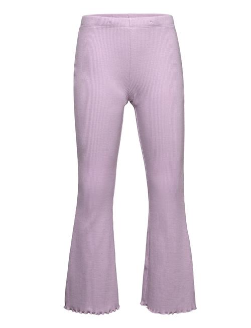 Lindex Leggings Flare Rib W Frill Edg Lindex Purple