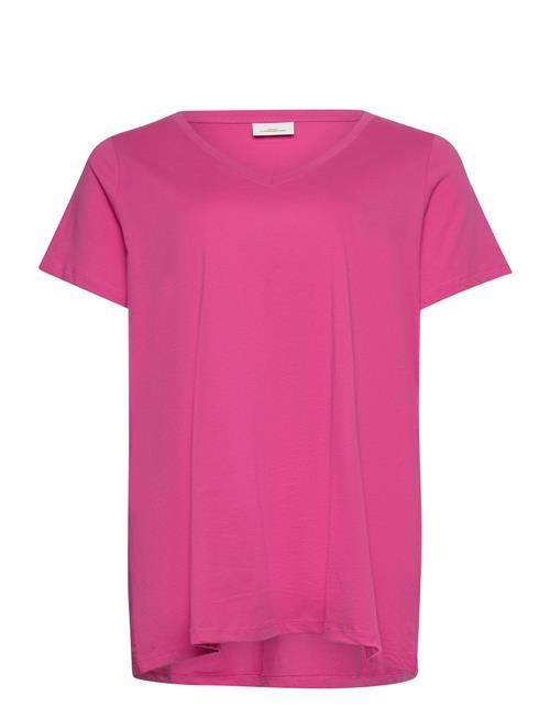 ONLY Carmakoma Carbonnie Life S/S V-Neck A-Shape Tee ONLY Carmakoma Pink