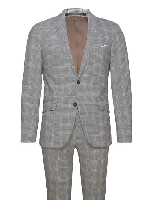 Se Lindbergh Checked Relaxed Suit Lindbergh Grey ved Booztlet