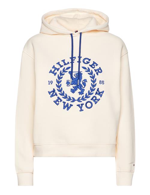 Se Tommy Hilfiger Reg Crest Hoodie Tommy Hilfiger Cream ved Booztlet