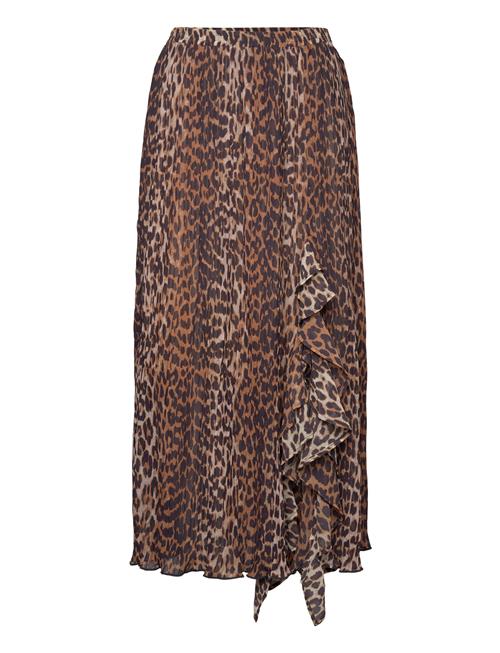 Ganni Pleated Georgette Ganni Brown