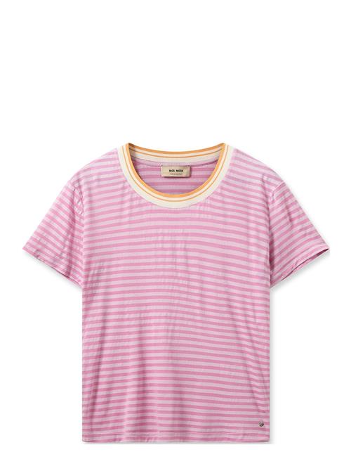 Se MOS MOSH Mmphila O-Ss Stripe Tee MOS MOSH Pink ved Booztlet