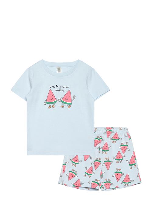 Lindex Pyjama Tee Shorts Set Aop Unis Lindex Patterned