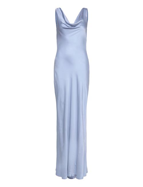 Se Malina Leah Cowl Satin Maxi Dress Malina Blue ved Booztlet