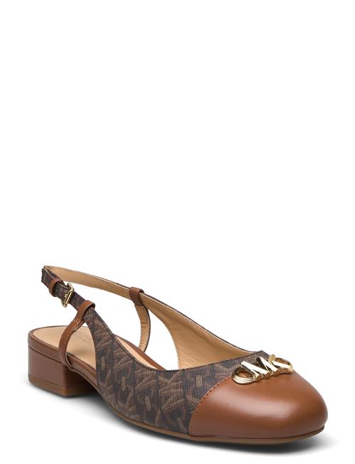 Se Michael Kors Perla Flex Toe Cap Flat Michael Kors Brown ved Booztlet