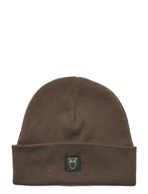 Kids Rib Knitted Cotton Beanie - Go Knowledge Cotton Apparel Khaki