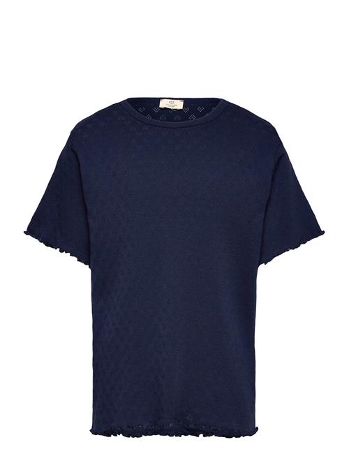 Copenhagen Colors Pointelle Heart T-Shirt Copenhagen Colors Navy