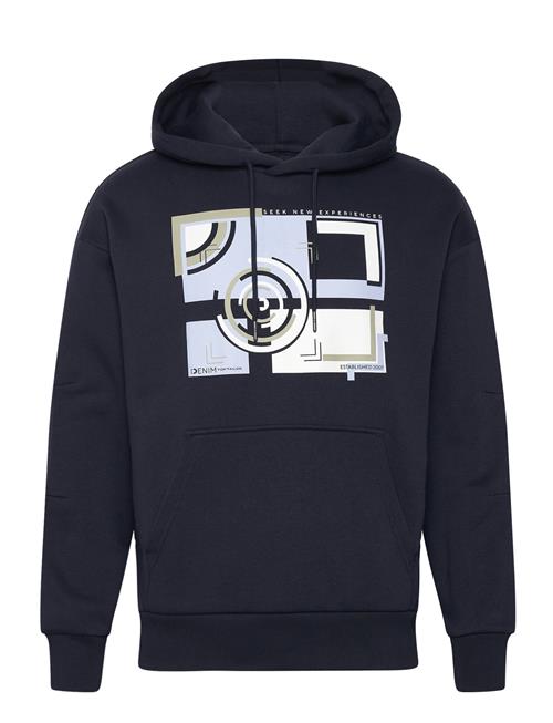 Se Tom Tailor Relaxed Hoodie With Print Tom Tailor Navy ved Booztlet