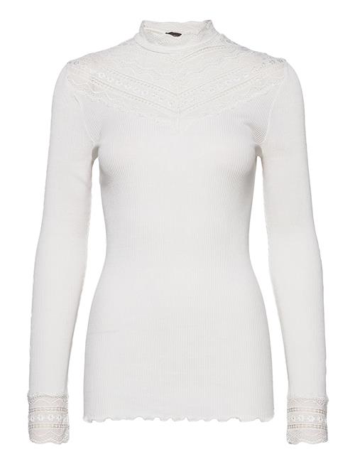 Se Rosemunde Silk T-Shirt W/ Lace Rosemunde White ved Booztlet