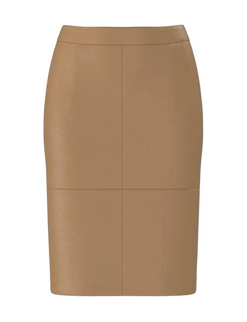 Slfmaily Hw Leather Skirt Noos Selected Brown
