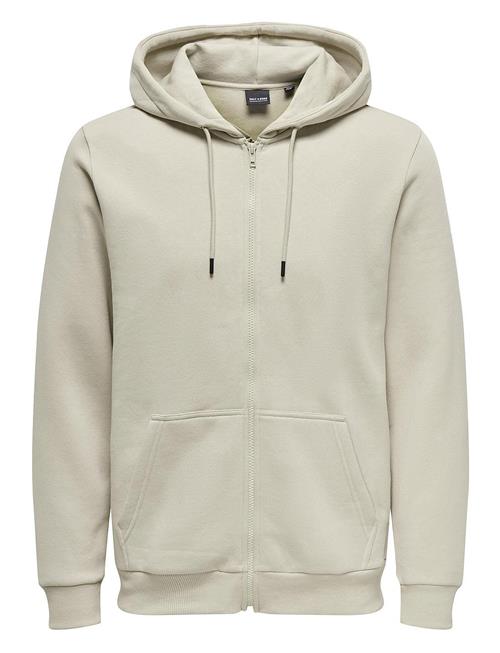 Se ONLY & SONS Onsceres Zip Thr. Hoodie Sweat Noos ONLY & SONS Cream ved Booztlet