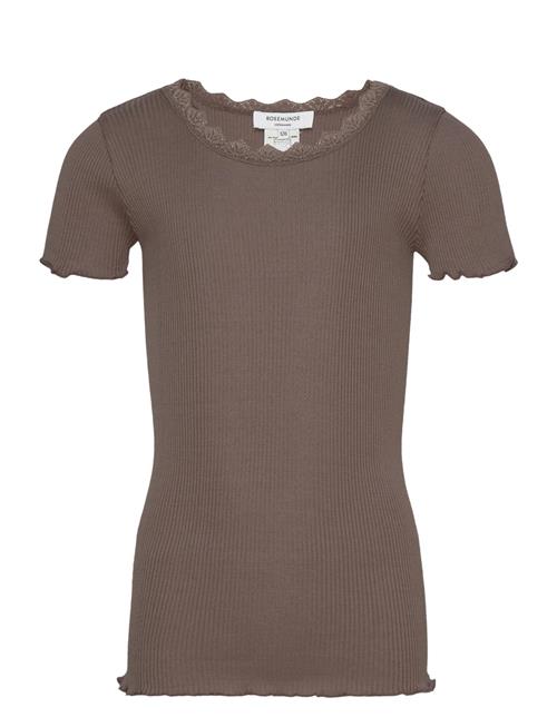 Rosemunde Kids Silk T-Shirt W/ Lace Rosemunde Kids Brown