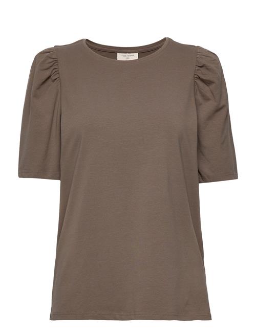 T-Shirt From Freequent In A Soft Material. The T-Shirt Has A Simple Silhouette W FREE/QUENT Brown