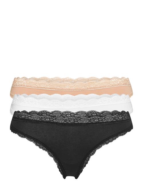 Lindex Brief 3-P Em Lace Thong Reg Co Lindex Black