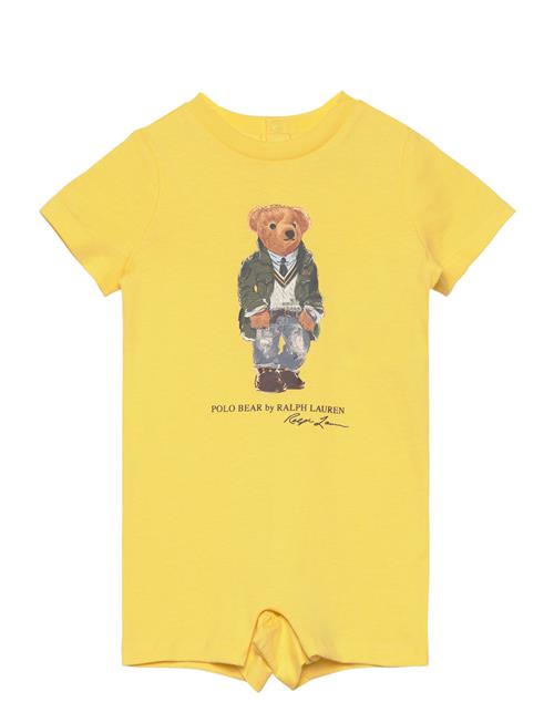 Polo Bear Cotton Jersey Shortall Ralph Lauren Baby Yellow