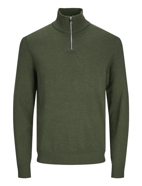 Se Jack & Jones Jjeemil Knit Half Zip Noos Jack & J S Khaki ved Booztlet