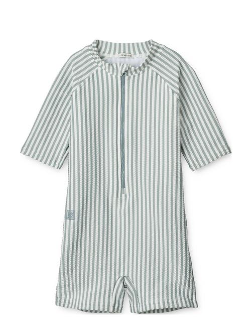 Liewood Max Seersucker Short Sleeve Swim Jumpsuit Liewood Blue