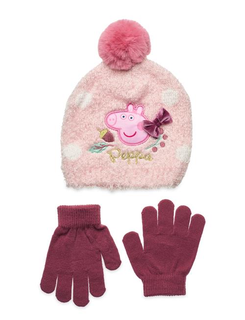 Se Peppa Pig Bonnet & Gloves Peppa Pig Pink ved Booztlet