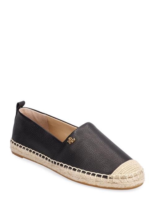 Lauren Ralph Lauren Cameryn Iv Tumbled Leather Espadrille Lauren Ralph Lauren Black