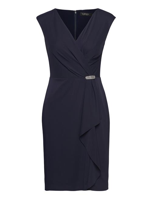 Lauren Ralph Lauren Str Matte Jersey-Cktl Dress W/ Trim Lauren Ralph Lauren Navy