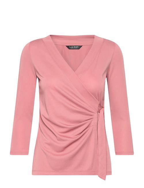 Se Lauren Ralph Lauren Stretch Jersey Top Lauren Ralph Lauren Pink ved Booztlet