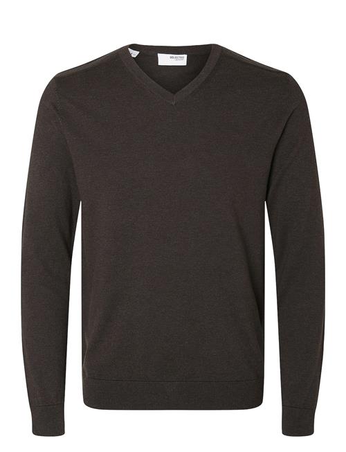 Selected Homme Slhberg Ls Knit V-Neck B Noos Selected Homme Brown