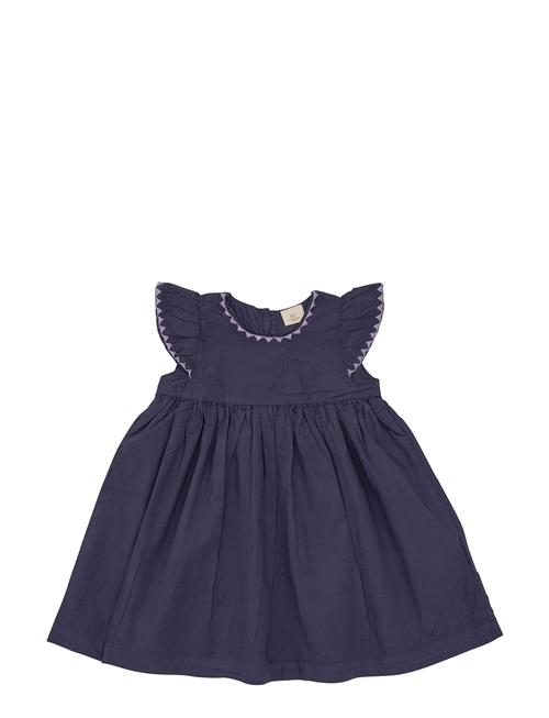 Copenhagen Colors Classic Crisp Poplin Dress W. Embroidery Copenhagen Colors Navy