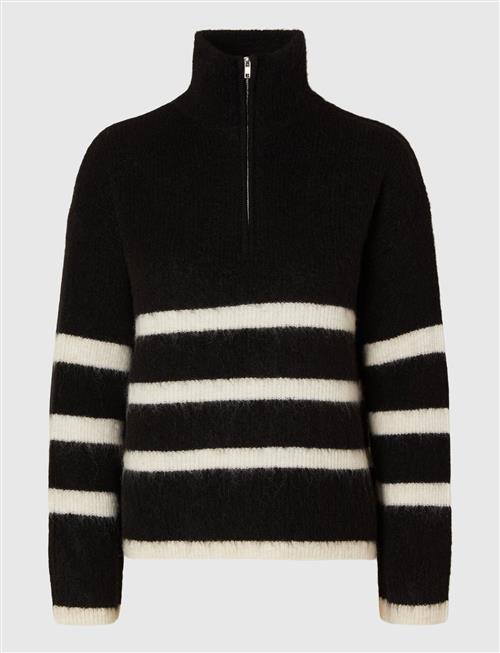 Selected Femme Slfmaline Ls Knit Half Zip Noos Selected Femme Black