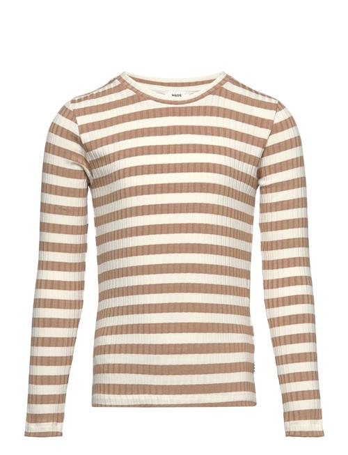 Se Mads Nørgaard 5X5 Classic Stripe Talika Top Mads Nørgaard Beige ved Booztlet