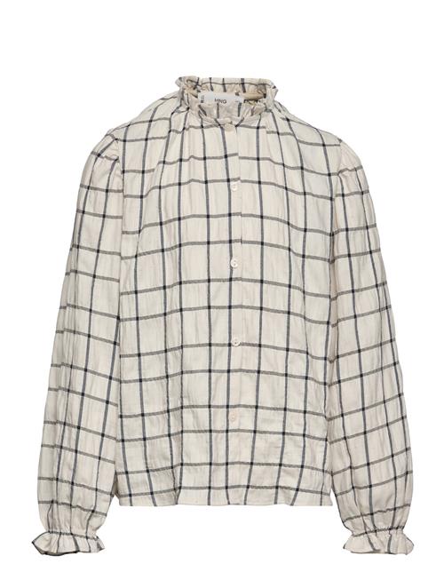 Mango Check Cotton Blouse Mango Cream